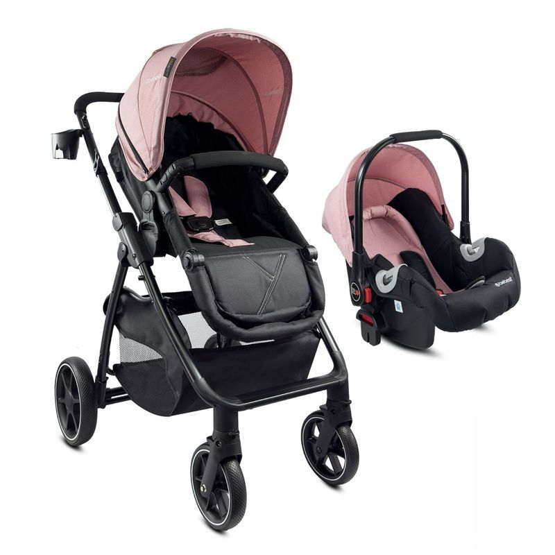 BEBESIT - Coche Moises Bebe Travel System Alfa Bebesit Rosa