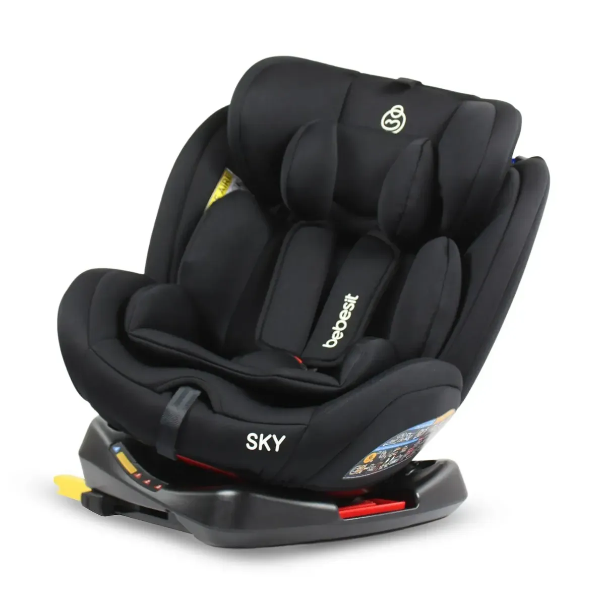 BEBESIT - Sillas para carro bebe Sky 360 Isofix Black  Grupo 0-1-2-3.