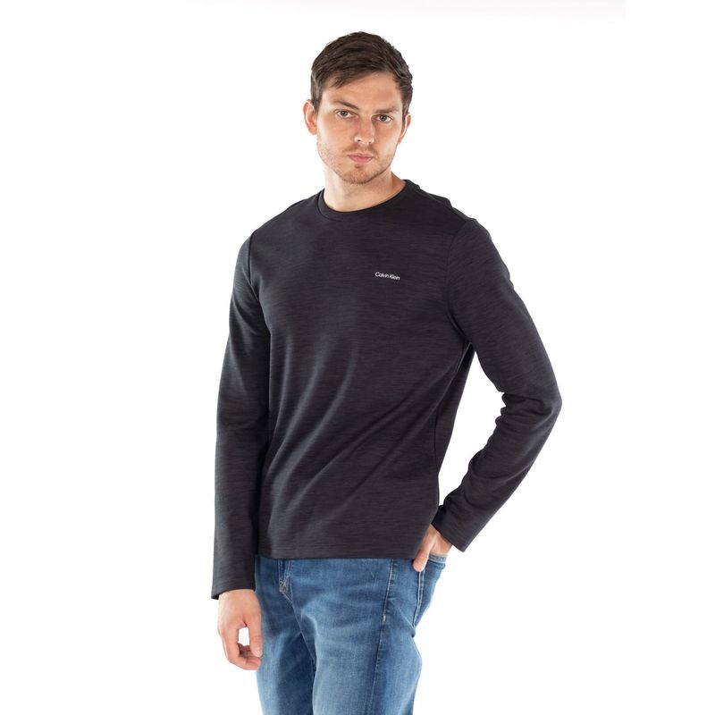 CALVIN KLEIN - Camiseta Manga Larga Con Logo Hombre Negro Hombre Negro Calvin Klein