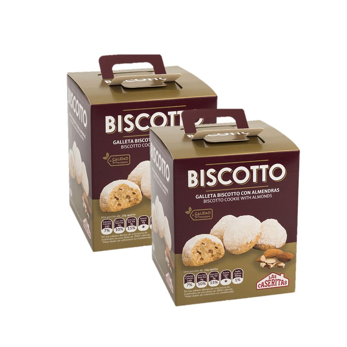 GENERICO - Galletas Caseritas Biscotto Con Almendras 2 Cajita X160 gr.
