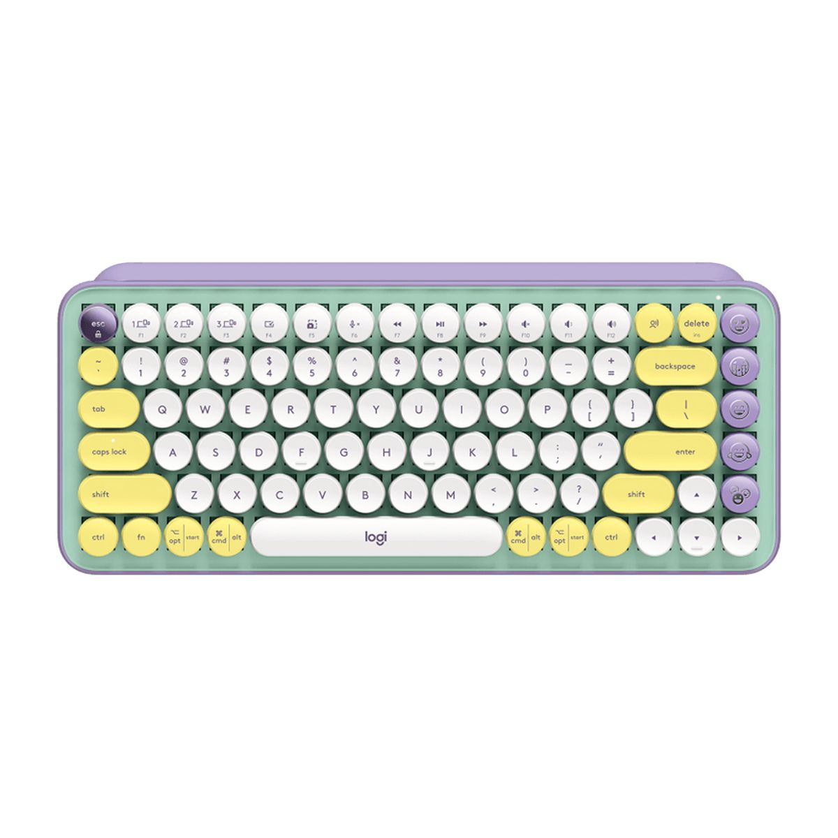 LOGITECH - Teclado Logitech Pop Keys Qwerty Brown Color Daydream Bluetooth