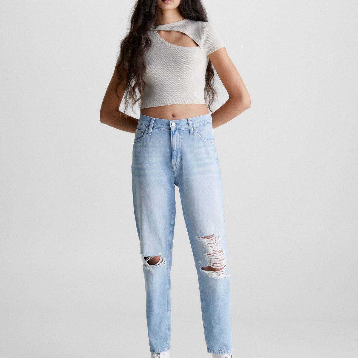 CALVIN KLEIN - Jeans Mom Azul Para Mujer Calvin Klein