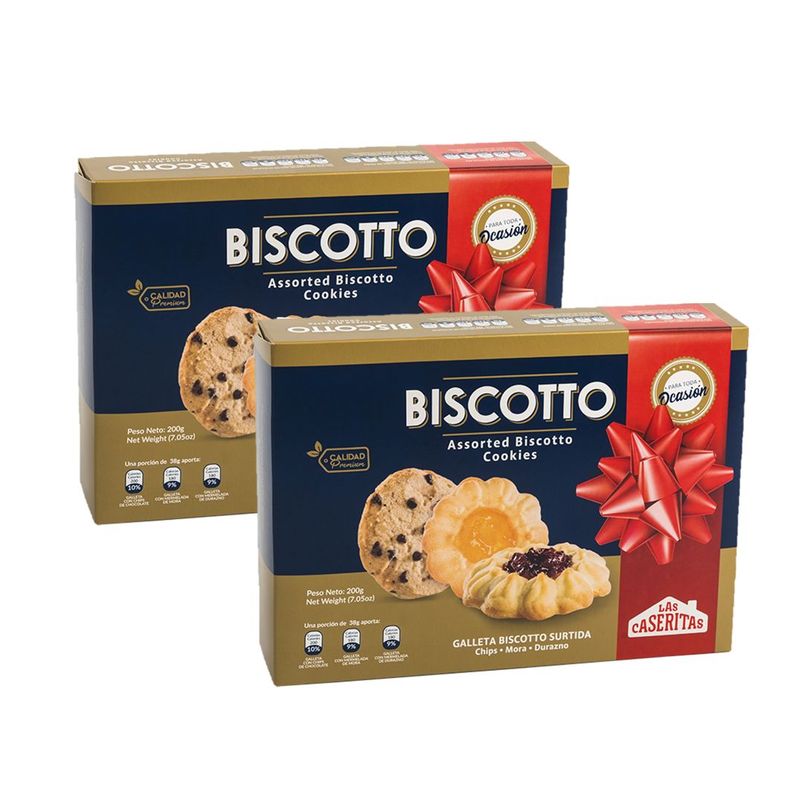 GENERICO - Galletas De Navidad Caseritas Biscotto Surtidas 2 Cajas 200g