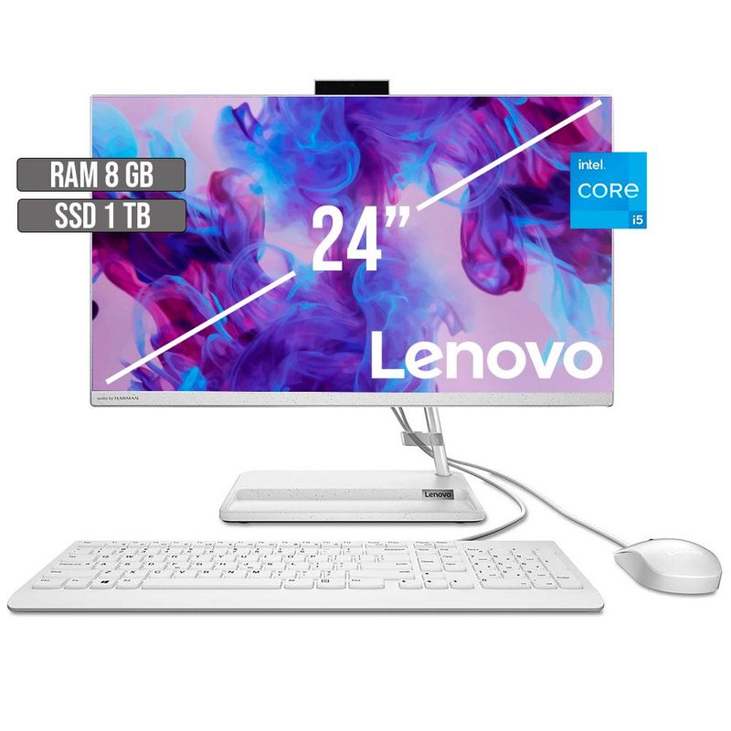 LENOVO - TODO EN UNO LENOVO INTEL CORE I5-12450H SSD 1TB RAM 8GB LED 24 FHD