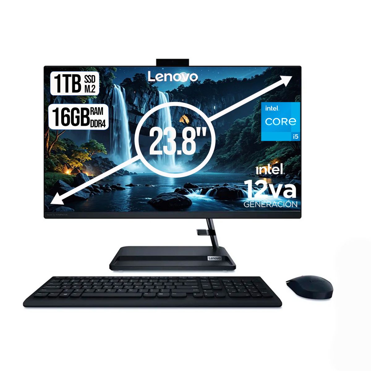LENOVO - TODO EN UNO LENOVO INTEL CORE I5-12450H SSD 1TB RAM 16GB LED 24 FHD