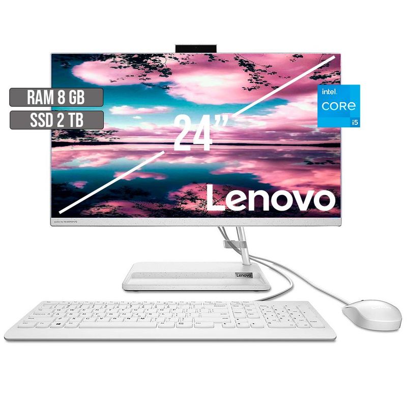 LENOVO - TODO EN UNO LENOVO INTEL CORE I5-12450H SSD 2TB RAM 8GB LED 24 FHD