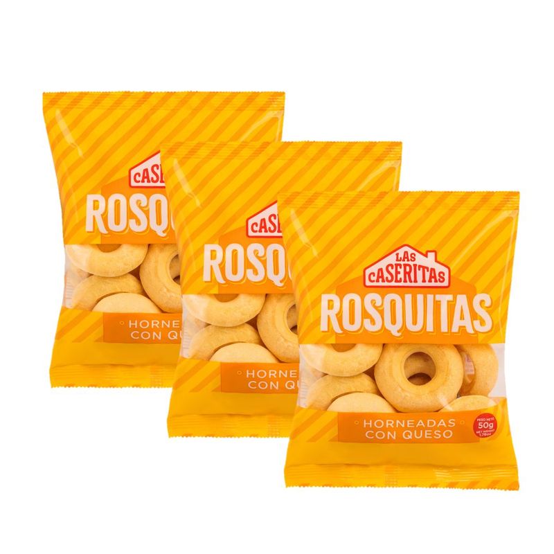 GENERICO - Roscas Rosquillas Horneadas De Queso Caseritas 3 Bolsas X50g.