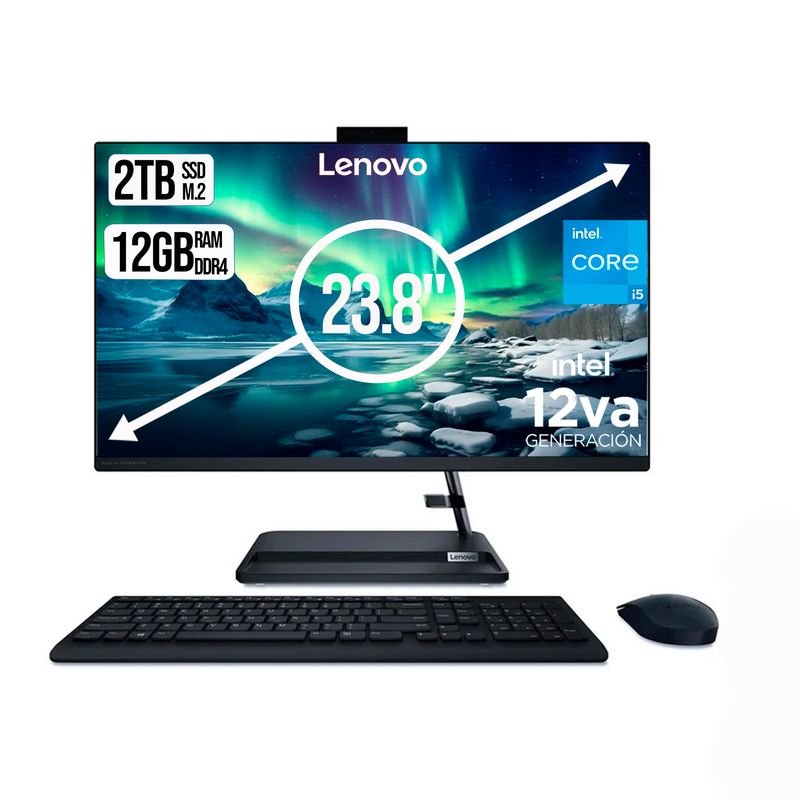 LENOVO - TODO EN UNO LENOVO INTEL CORE I5-12450H SSD 2TB RAM 12GB LED 24 FHD