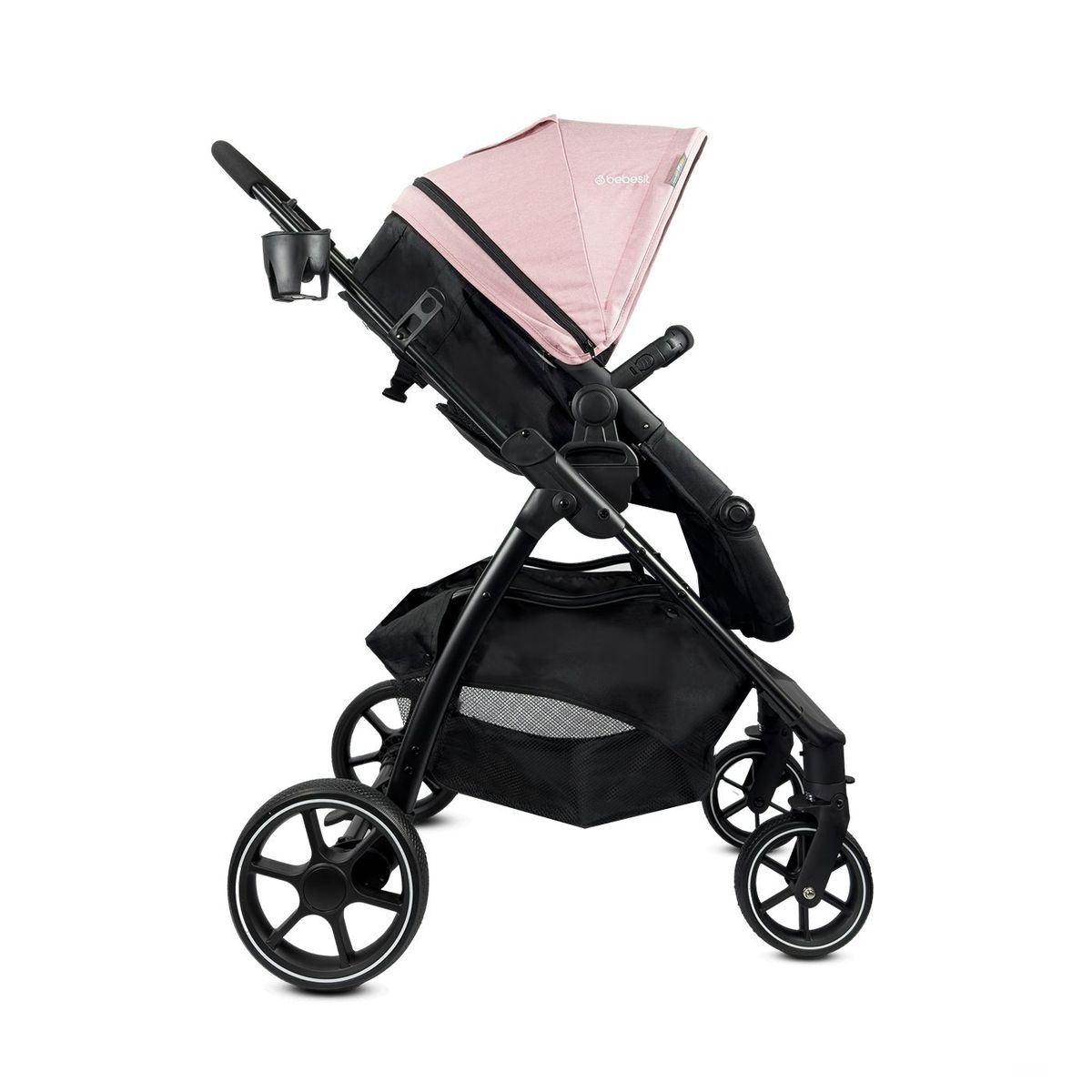 BEBESIT - Coche Moises Bebe Alfa Bebesit Rosa