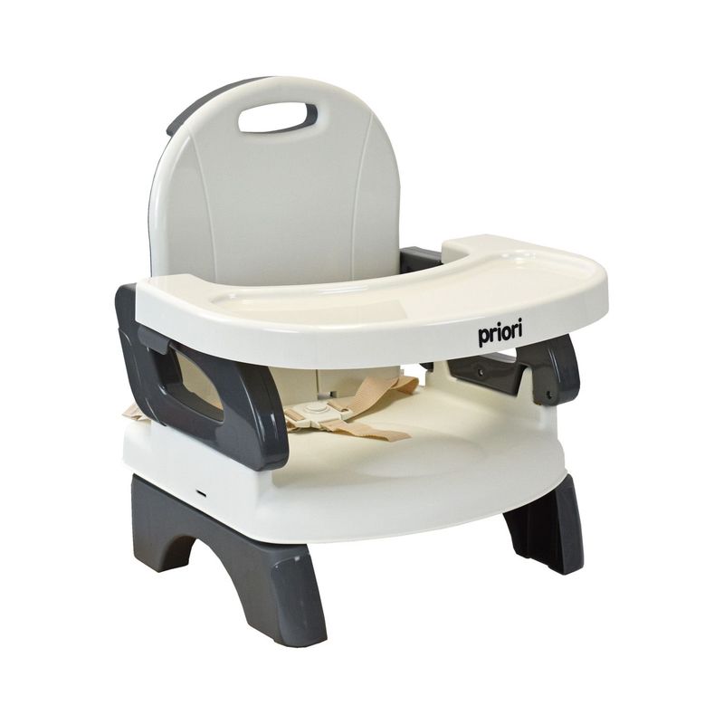 PRIORI - Silla Comedor Portatil Booster Plegable Bebé Priori Gris