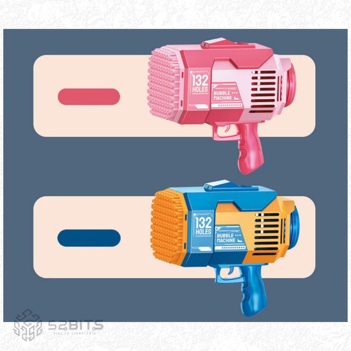 ONE PIXEL - Disparador De Burbujas Recargable 132 Agujeros Rosado