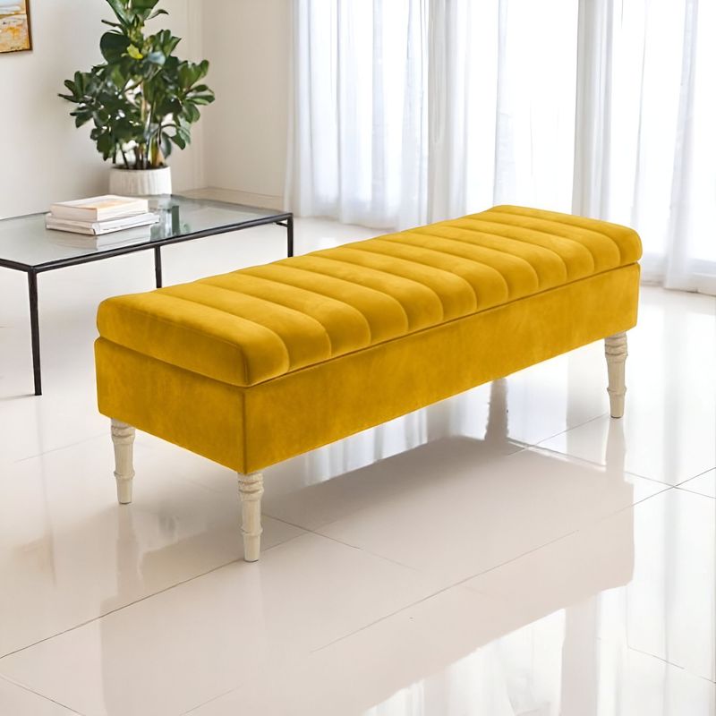 DISEÑOS RAMONA'S - Puff Baul Con Paneles 100x40x50 Mostaza