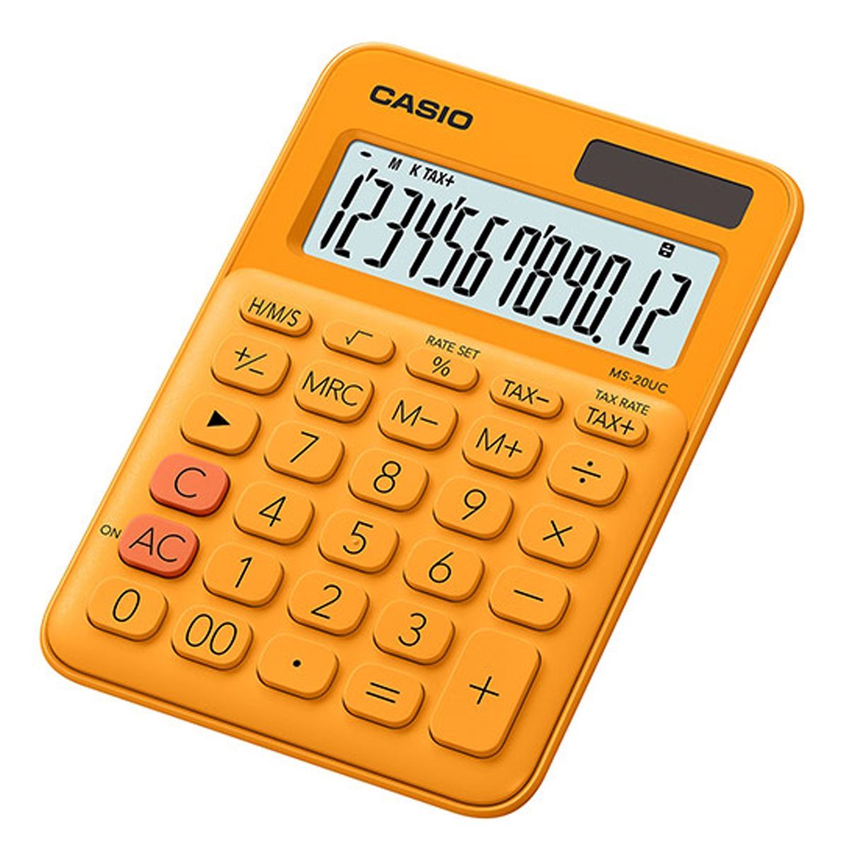 CASIO - Calculadora De 12 Digitos Color Naranja Ms-20uc -rg Casio
