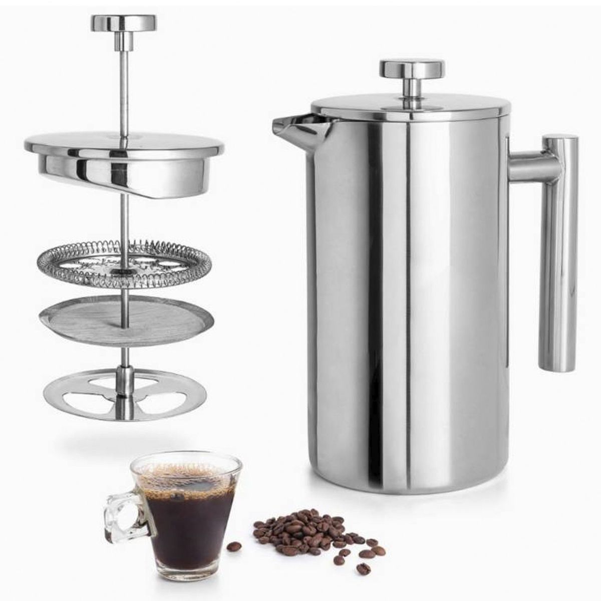 MULTIPLACE COLOMBIA - Prensa Francesa en acero inoxidable de 1000 ml-