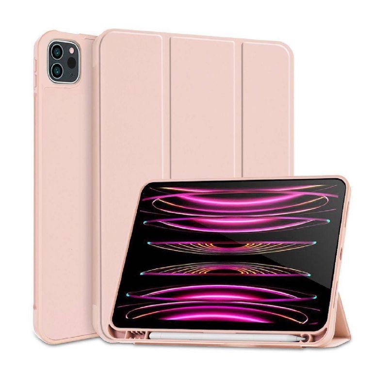 GENERICO - Estuche Protector Smart Cover Para iPad Pro 11 2018 a 2022 - Rosado