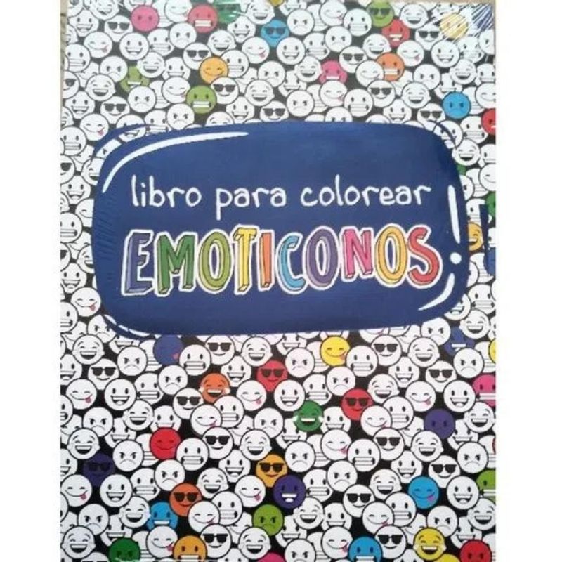 GENERICO - Libro Para Colorear Emoticonos Azul