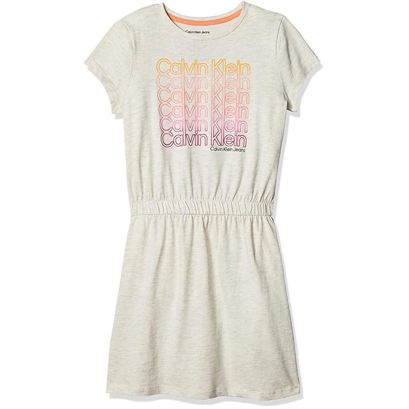 CALVIN KLEIN - Vestido Niña Stacked Gris Calvin Klein
