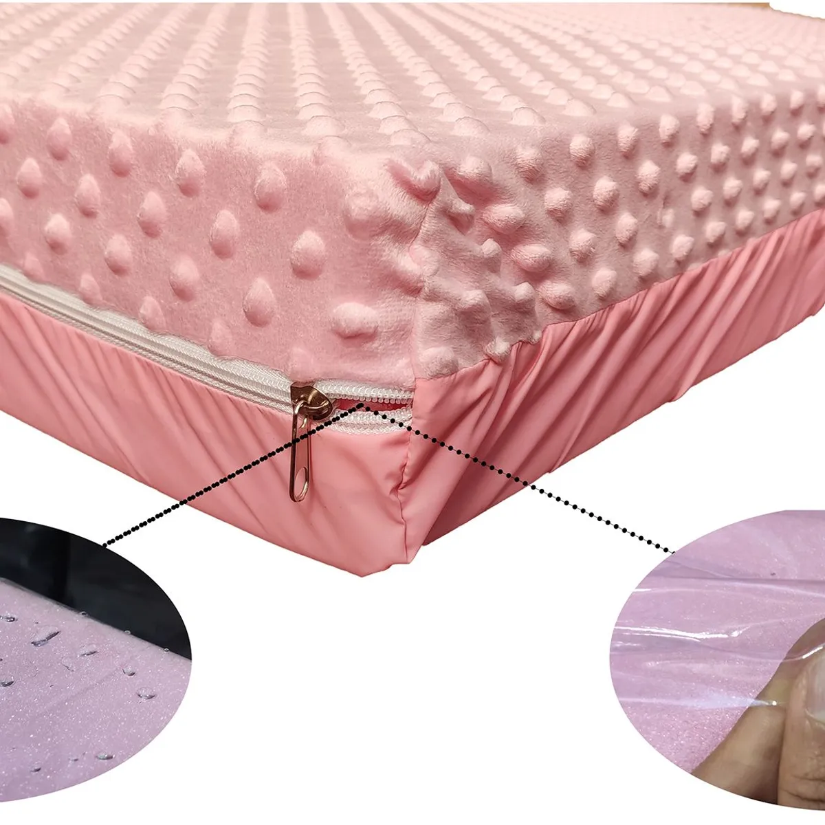JON DI GROUP SAS - Colchoneta Para Cuna Corral de Bebe 100cm x 70cm x 8cm Rosa