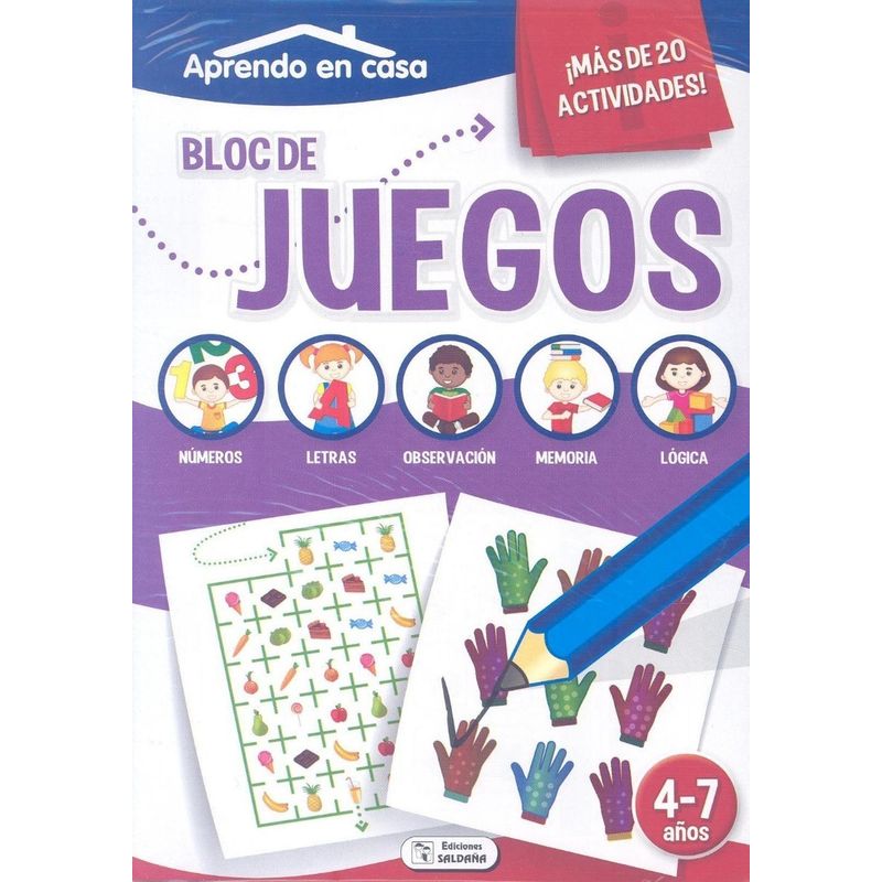 GENERICO - Bloc De Juegos. Morado. Aprendo En Casa