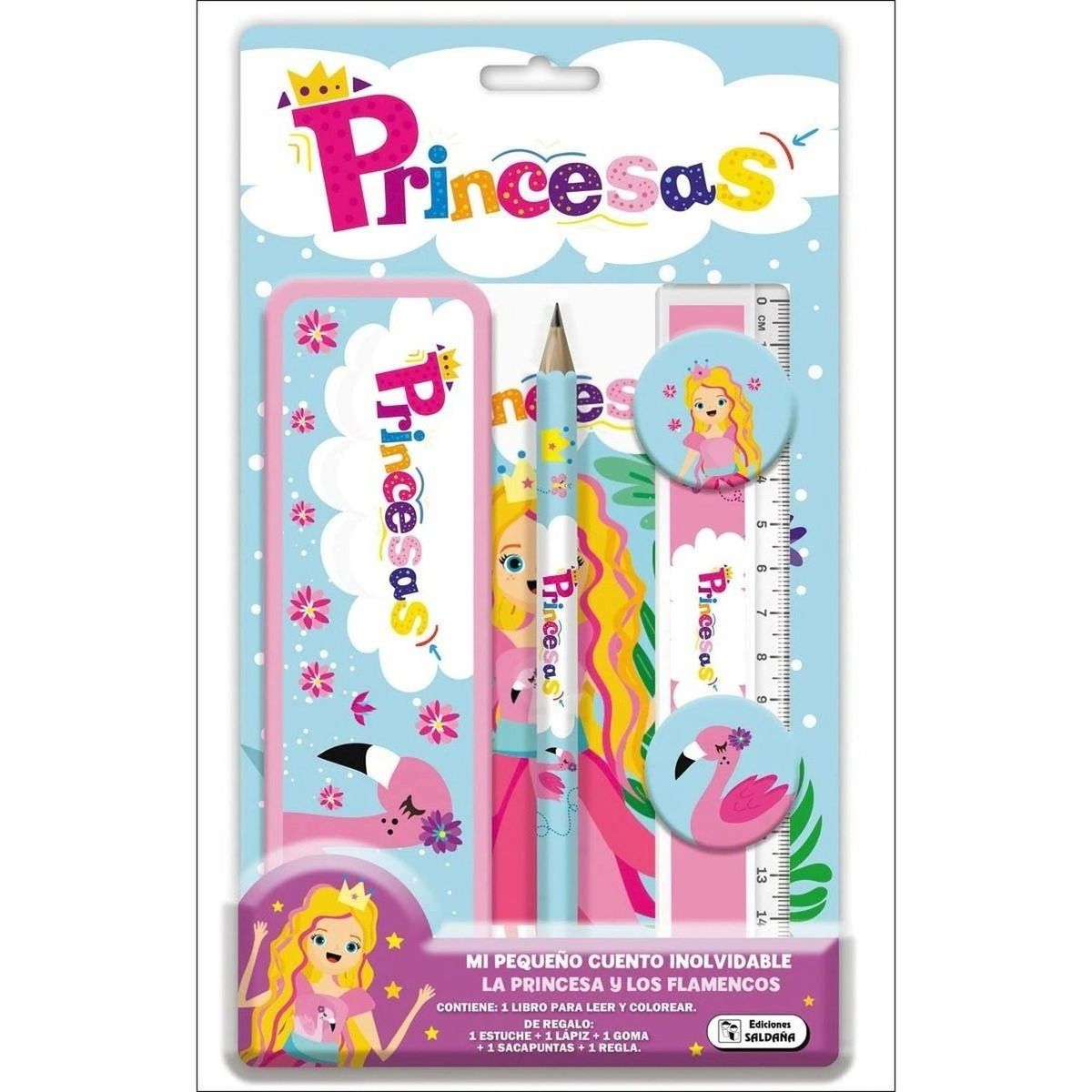 GENERICO - Princesas. La Princesa Y Los Flamencos. Kit Colorear
