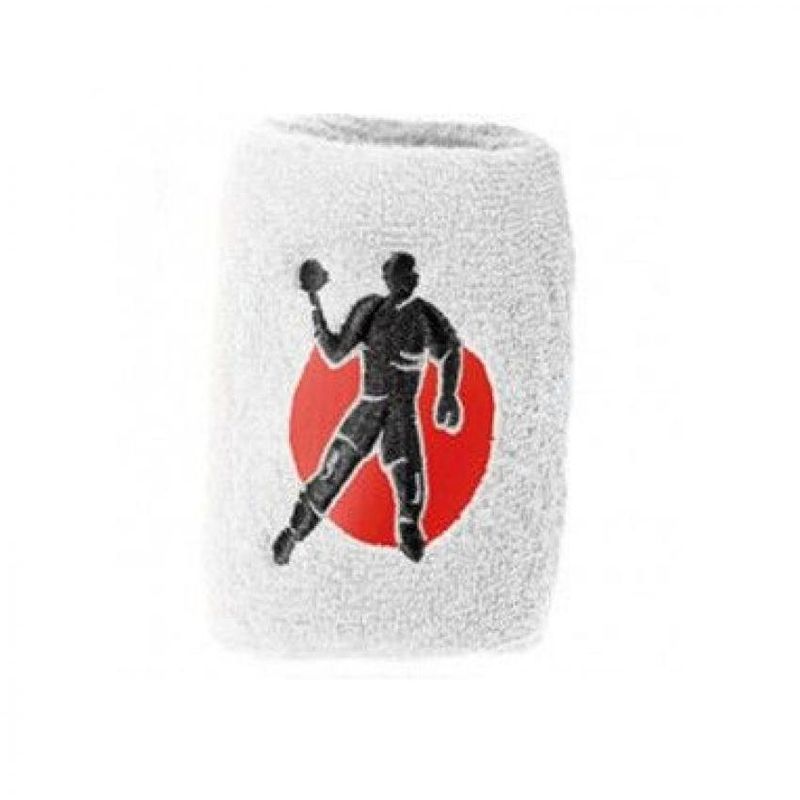 KEMPA - Muñequera para sudor doble  kempa blanca 9 cms
