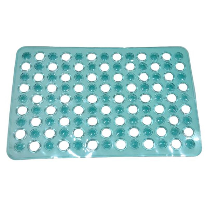 GENERICO - Tapete Para Ducha Antideslizante Con Chupas Deco Turquesa 48x32 Cm