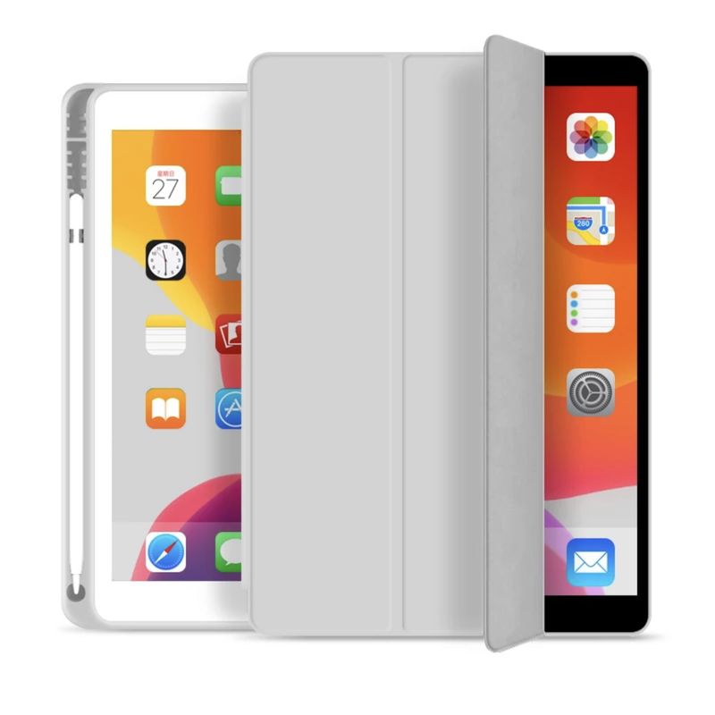 GENERICO - Estuche Protector Smart Cover Para Ipad 10.2 7a, 8a, 9a Gen - Gris