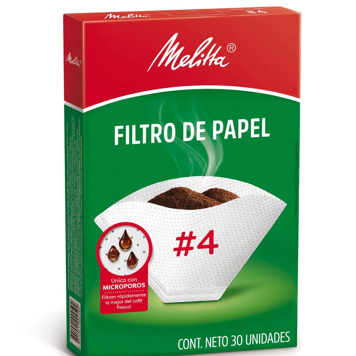 MELITTA - Filtros Número 4 Cono por 30 Unidades Capacidad 1 Litro Melitta