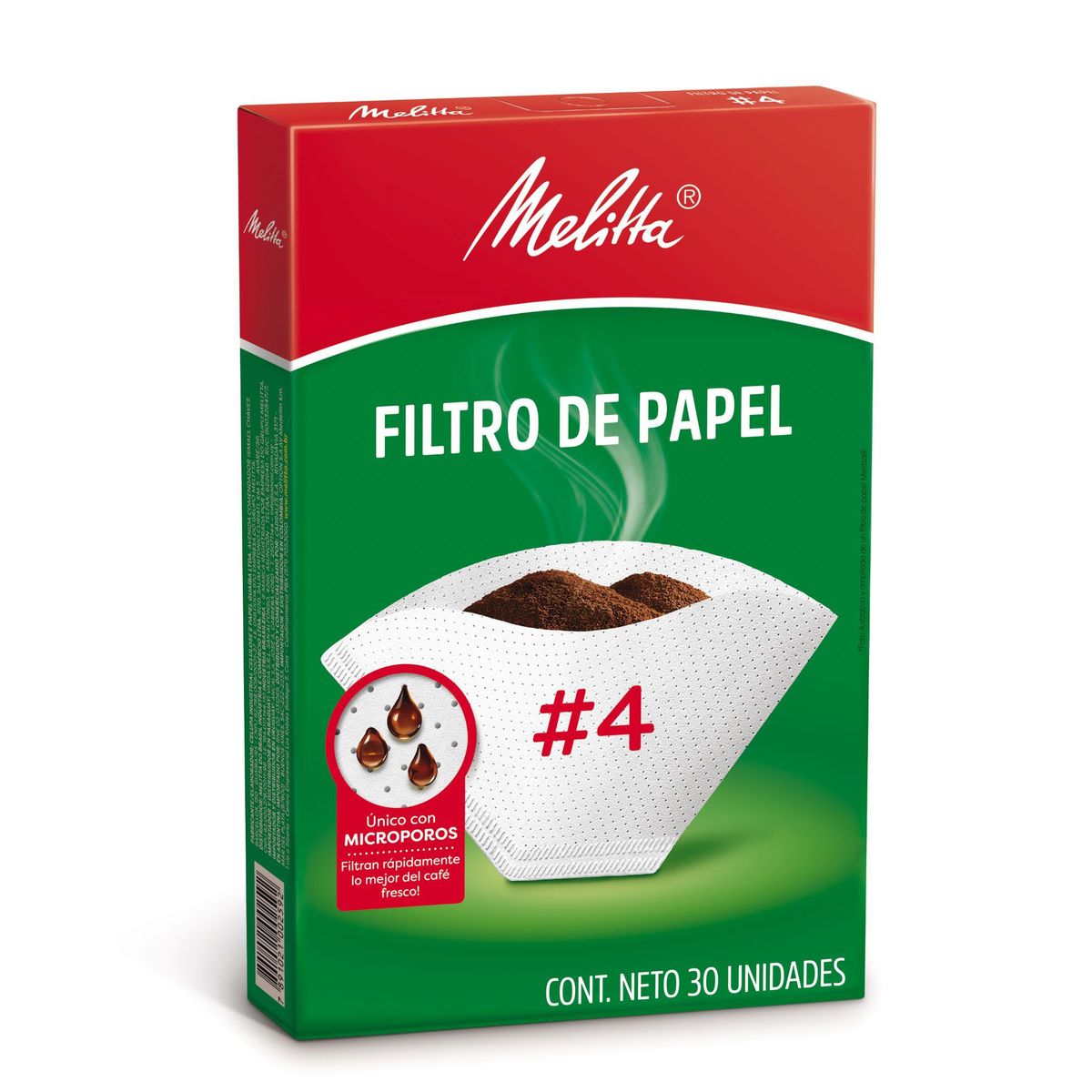 MELITTA - Filtros Número 4 Cono por 30 Unidades Capacidad 1 Litro Melitta