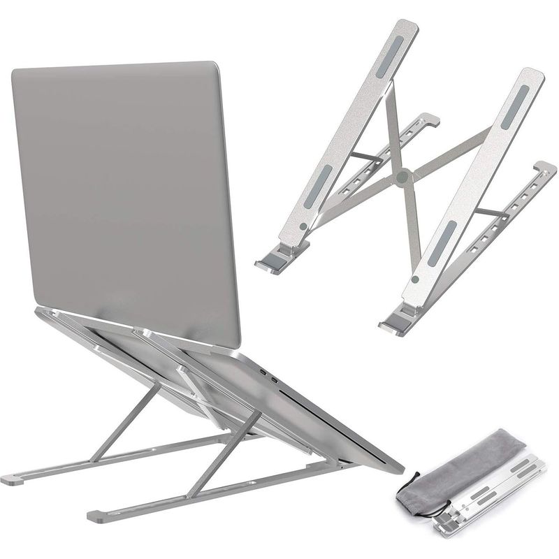 ONE PIXEL - Base Soporte Para Portátil Ergonómica / Reclinable 7 Niveles Plateado