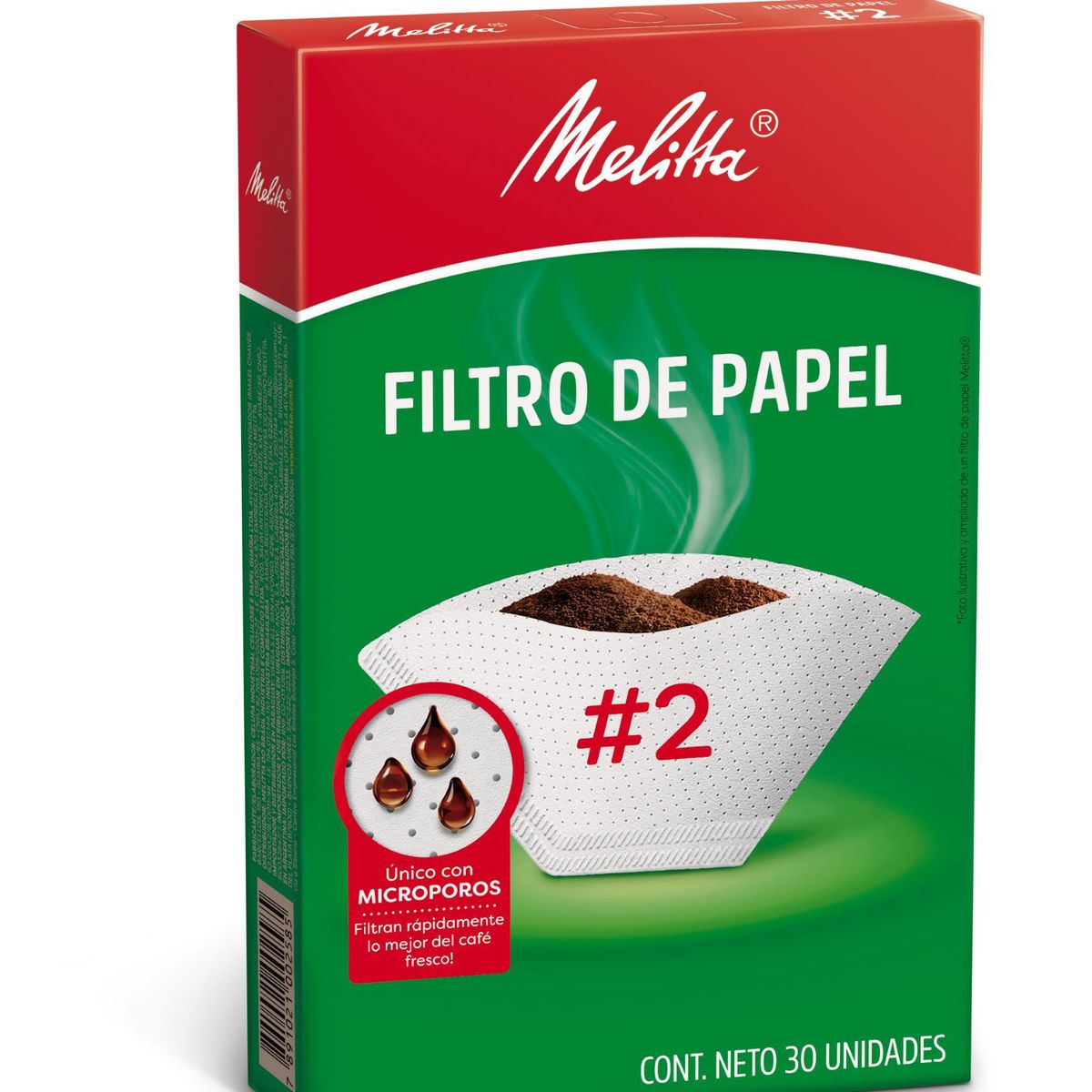 MELITTA - Filtro Para Cafe Melitta Numero 2 Cono x 30 unidades