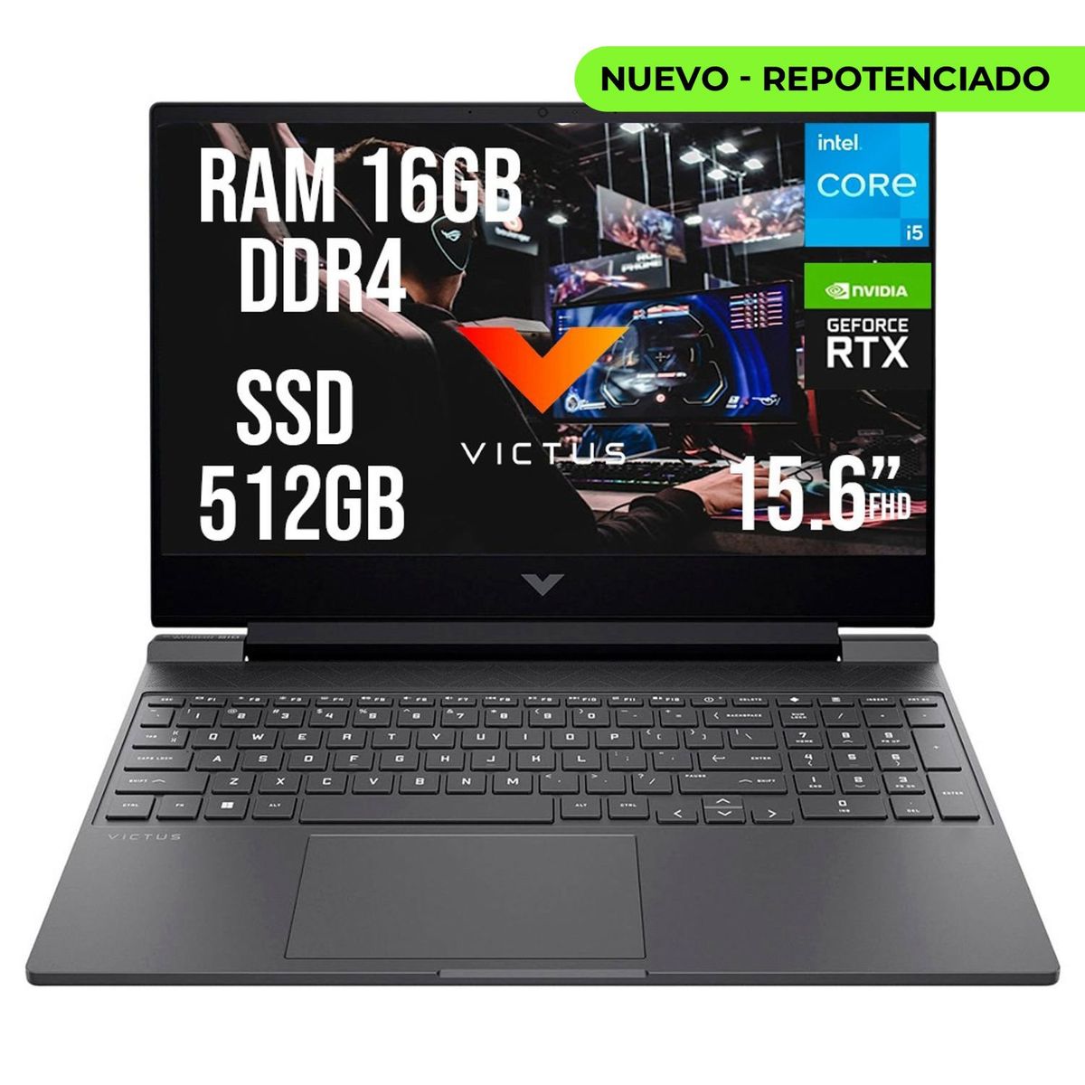 HP - HP VICTUS INTEL CORE I5-13420H SSD 512GB RAM 16GB RTX 3050 6GB LED 15.6" FHD 144Hz