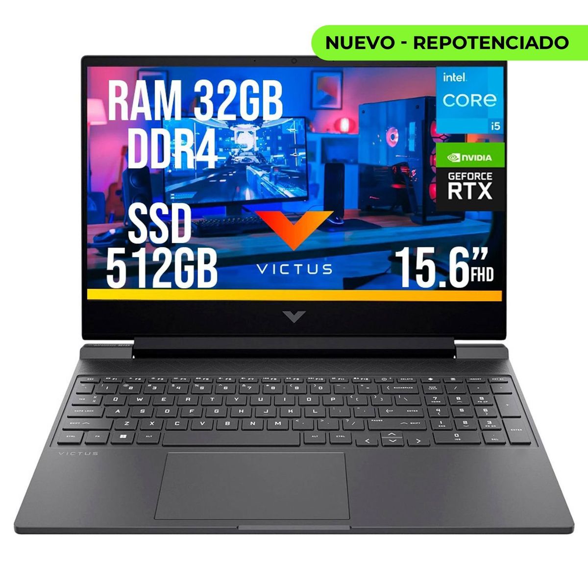HP - HP VICTUS INTEL CORE I5-13420H SSD 512GB RAM 32GB RTX 3050 6GB LED 15.6" FHD 144Hz