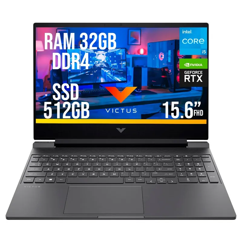 HP - HP VICTUS INTEL CORE I5-13420H SSD 512GB RAM 32GB RTX 3050 6GB LED 15.6" FHD 144Hz