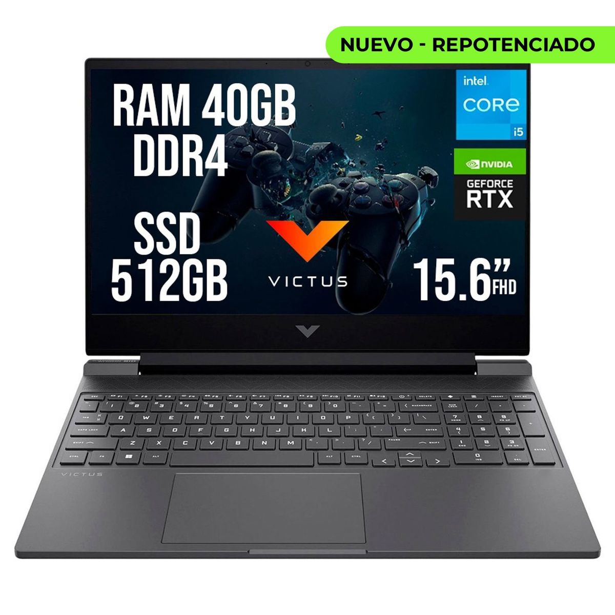 HP - HP VICTUS INTEL CORE I5-13420H SSD 512GB RAM 40GB RTX 3050 6GB LED 15.6" FHD 144Hz