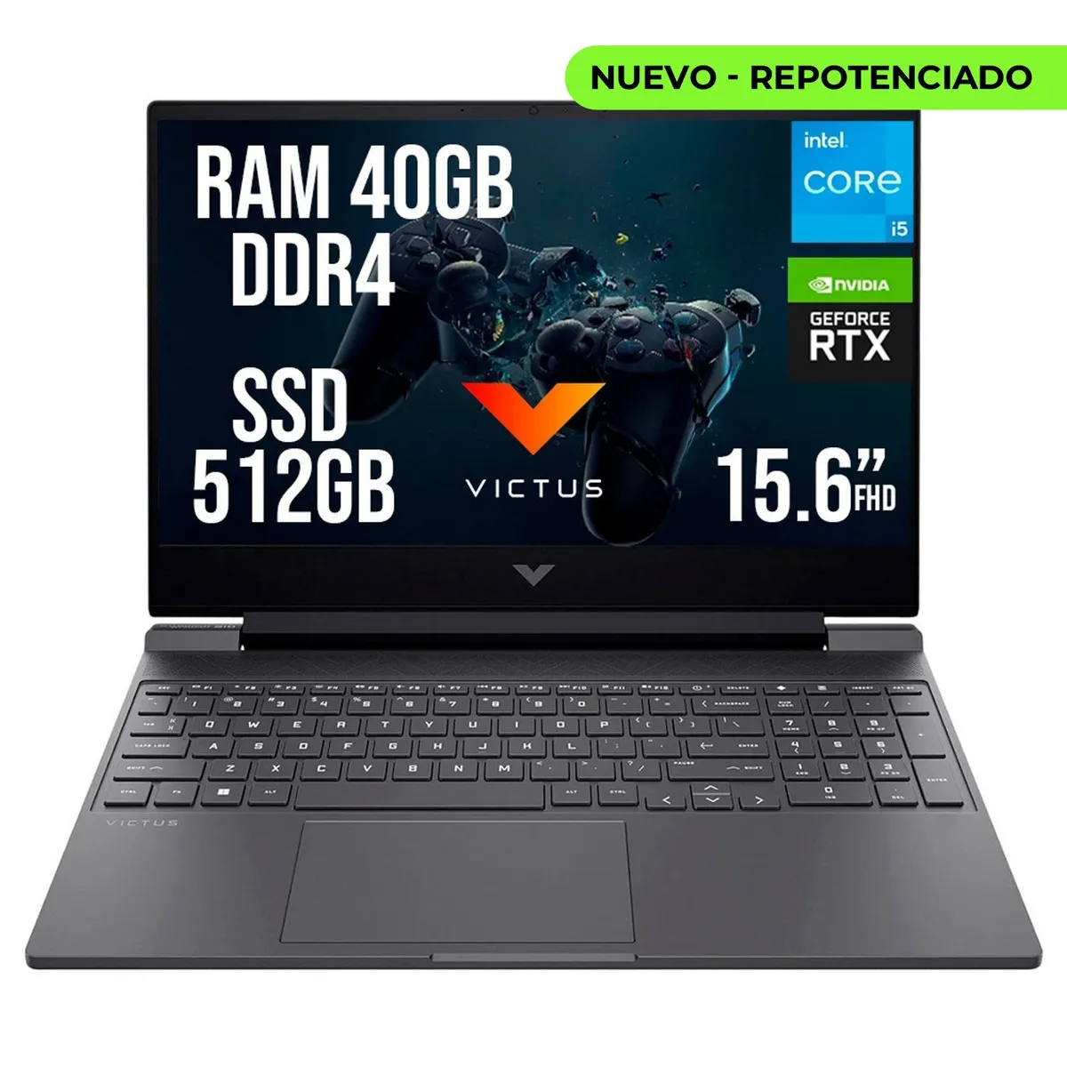HP - HP VICTUS INTEL CORE I5-13420H SSD 512GB RAM 40GB RTX 3050 6GB LED 15.6" FHD 144Hz