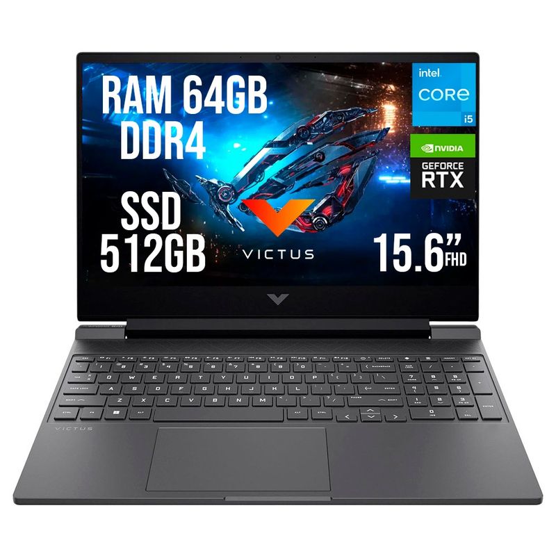 HP - HP VICTUS INTEL CORE I5-13420H SSD 512GB RAM 64GB RTX 3050 6GB LED 15.6" FHD 144Hz