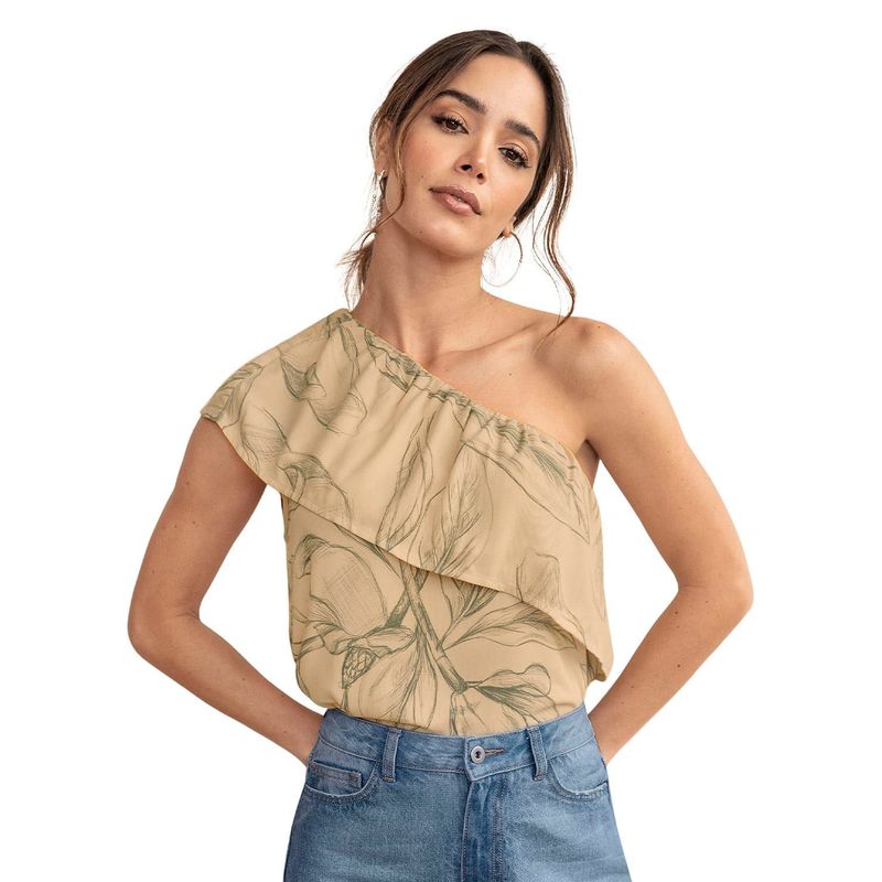 LEONISA - Blusa asimétrica de un solo hombro con bolero