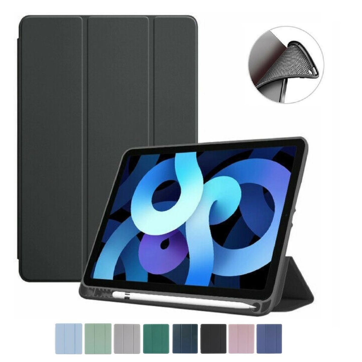 GENERICO - Estuche Protector Smart Cover Magnético Para Ipad 10a Generación 10.9 2022 - Color Negro