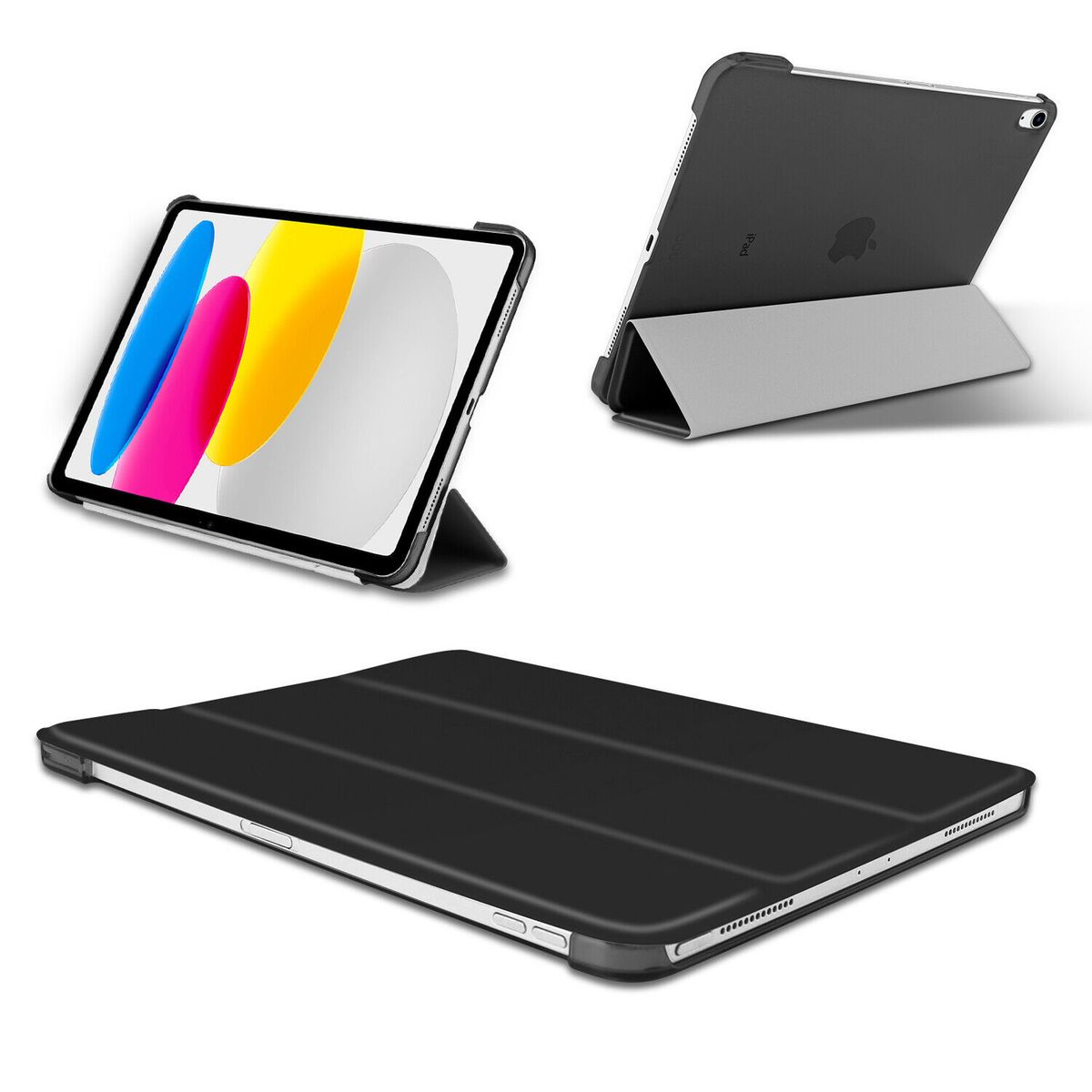 GENERICO - Estuche Protector Smart Cover Magnético Para Ipad 10a Generación 10.9 2022 - Color Negro