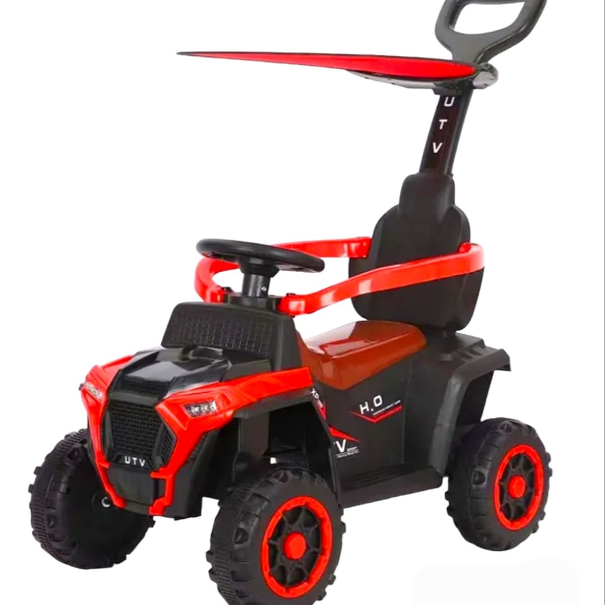 GENERICO - Carro Montable Paseador Electrico 6v 4en1 UTV Todo Terreno Parasol Luces LED, Musica y Bluetooth