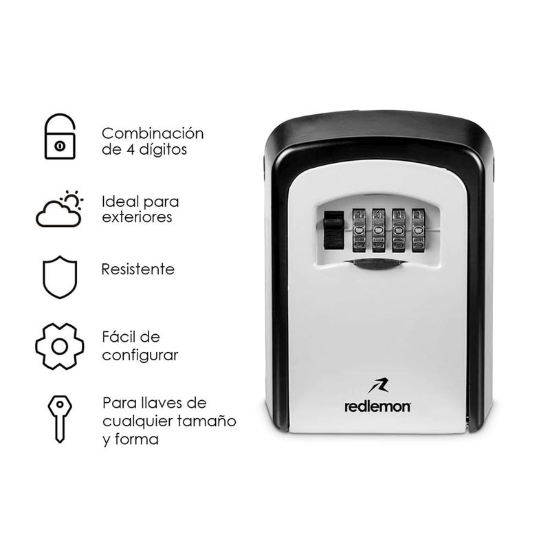 REDLEMON - Candado de Combinacion con Caja de Seguridad para Llaves Redlemon
