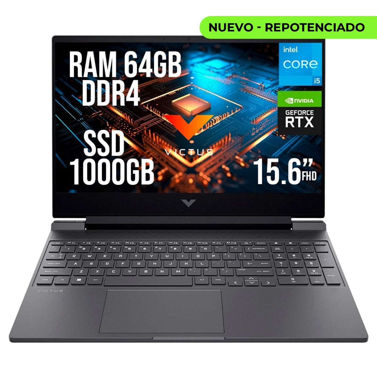 HP - HP VICTUS INTEL CORE I5-13420H SSD 1TB RAM 64GB RTX 3050 6GB LED 15.6" FHD 144Hz