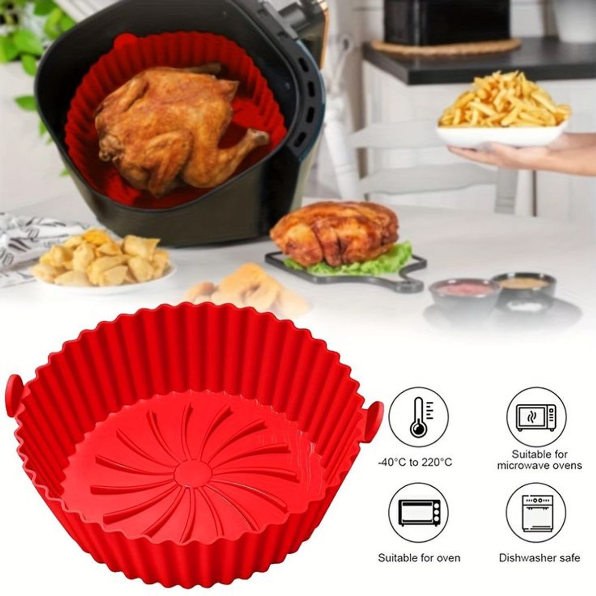 GENERICO - Molde Protector Para Freidora Air Fryer Silicona Reutizable