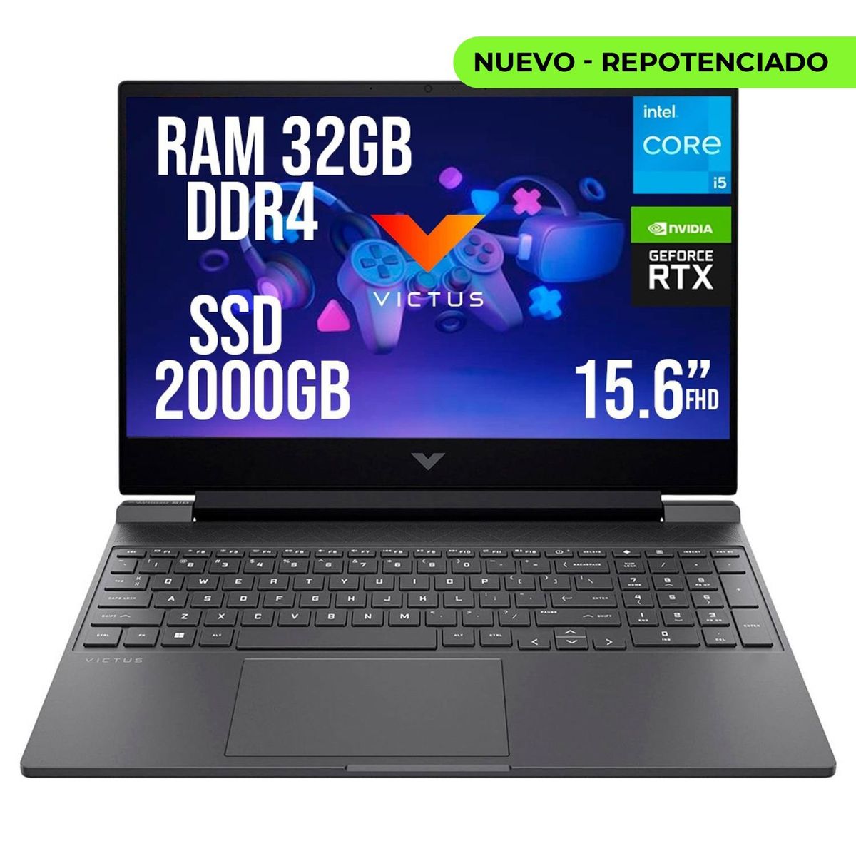 HP - HP VICTUS INTEL CORE I5-13420H SSD 2TB RAM 32GB RTX 3050 6GB LED 15.6" FHD 144Hz