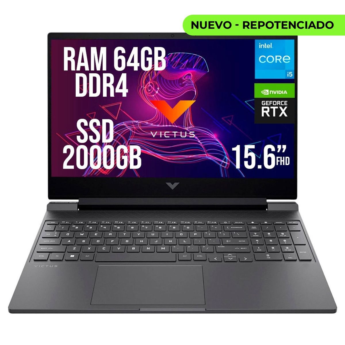 HP - HP VICTUS INTEL CORE I5-13420H SSD 2TB RAM 64GB RTX 3050 6GB LED 15.6" FHD 144Hz