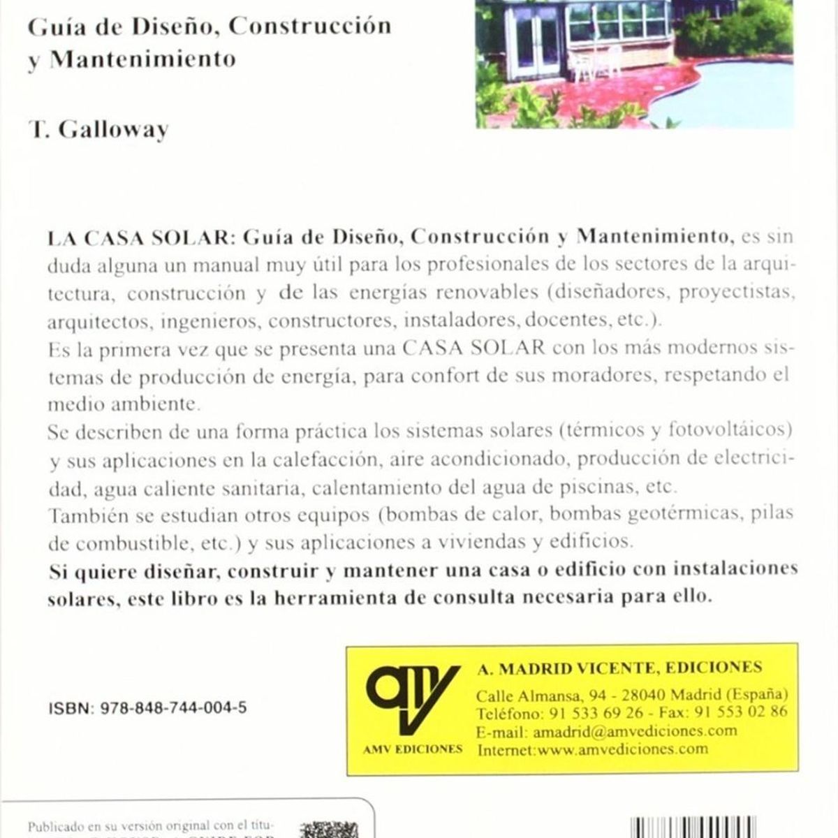 GENERICO - La Casa Solar. Guía De Diseño, Construcción Y Mantenimiento