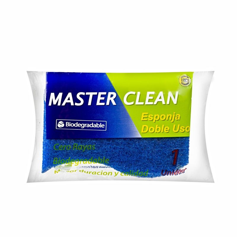 GENERICO - Esponja Doble Uso 100 ¡Biodegradable Master Clean x unidad