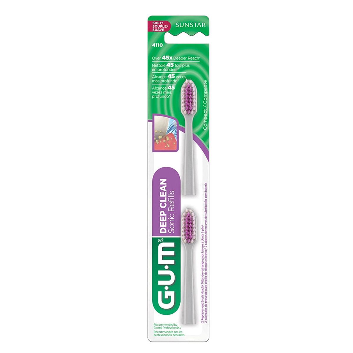 GUM - Respuesto Gum Cepillo Dental Electrico Sonic Suave X 2Und