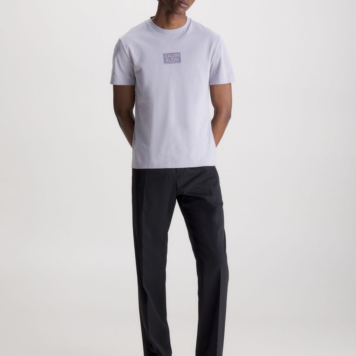 CALVIN KLEIN - Camiseta Morada De Algodón Orgánico Con Logo Para Hombre Calvin Klein